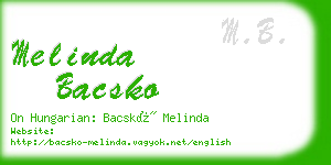 melinda bacsko business card